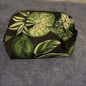 New Kate Spade Chelsea Fern Cosmetic Bag/Makeup Case Green & Black